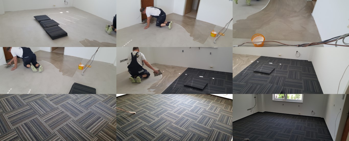 pokládka kobercových čtverců (Střední)